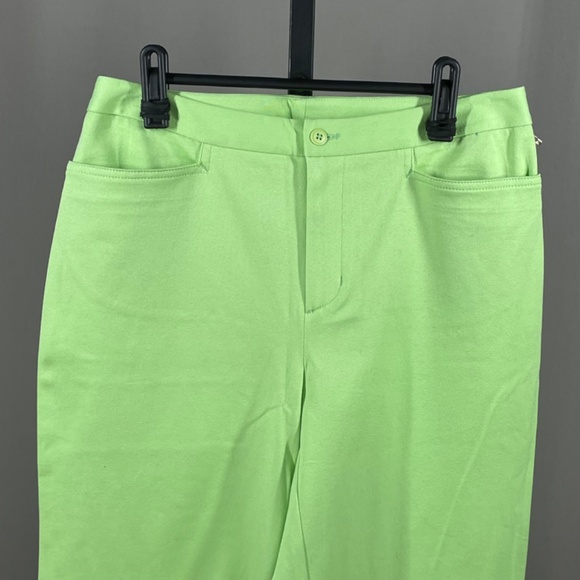 NEW Nordstrom Pants Womens 4 green cotton straight leg designer casual colorful - Picture 2 of 10
